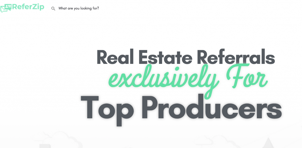 Referzip provides real estate leads for agents with fees plus a referral fee at closing